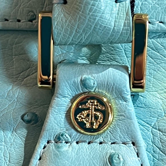Brand: Brooks Brothers Brooks Brothers genuine ostrich leather handbag with top - Picture 4 of 15